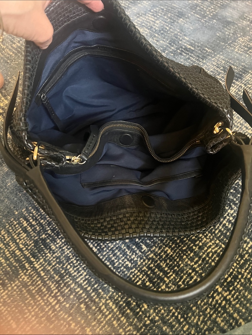 Cole Haan Black Woven Shoulder Bag - Picture 4 of 5
